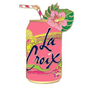 New! LaCroix Hibiscus Cloisonné Enamel Lapel Pin